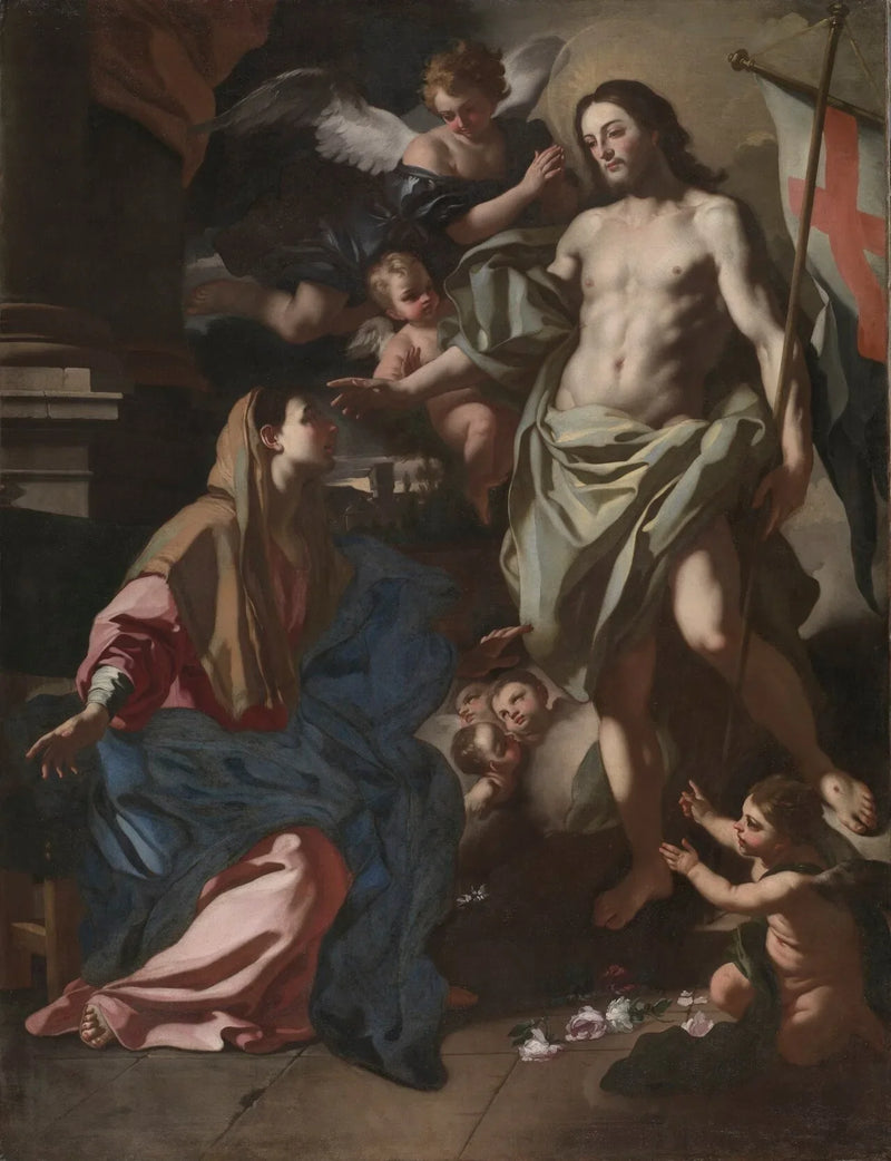 De opgestane Christus die aan de Maagd verschijnt - Francesco Solimena