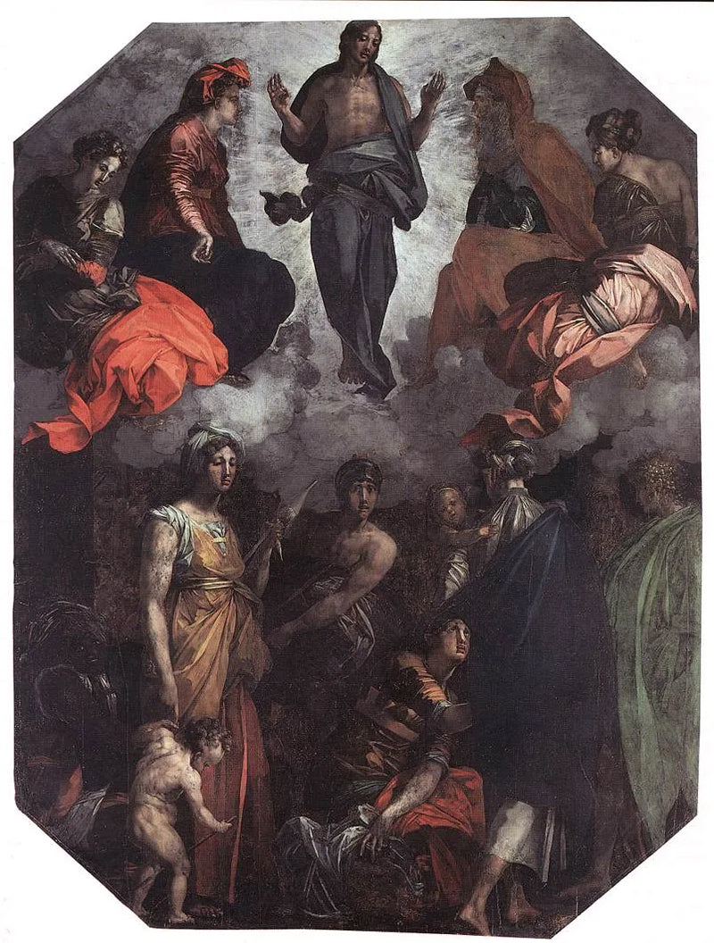 De opgestane Christus in glorie - Rosso Fiorentino