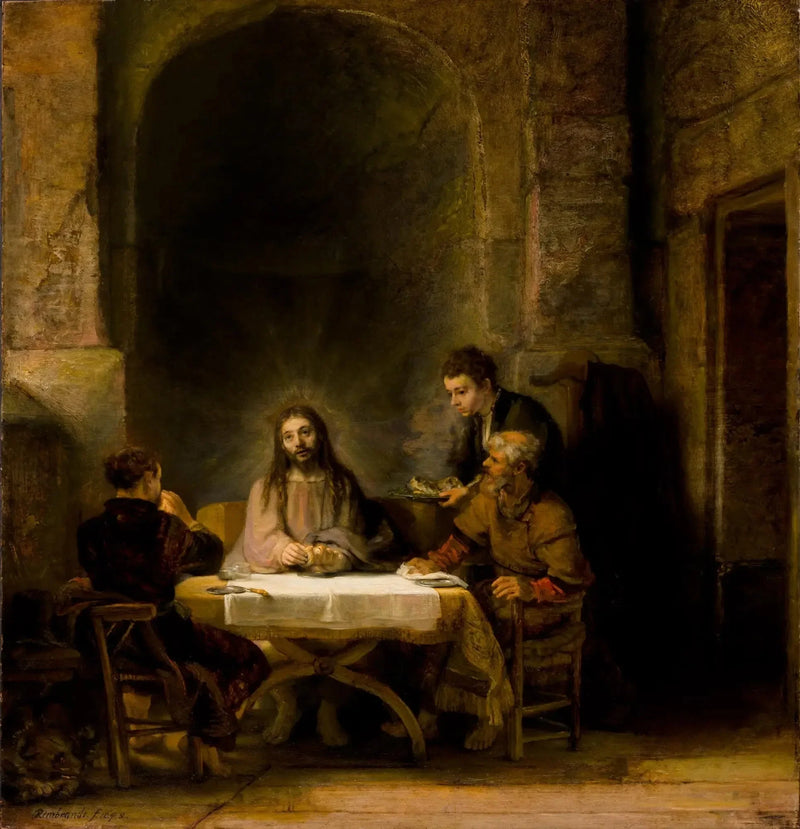 Christus die zich openbaart aan de pelgrims van Emmaüs - Rembrandt