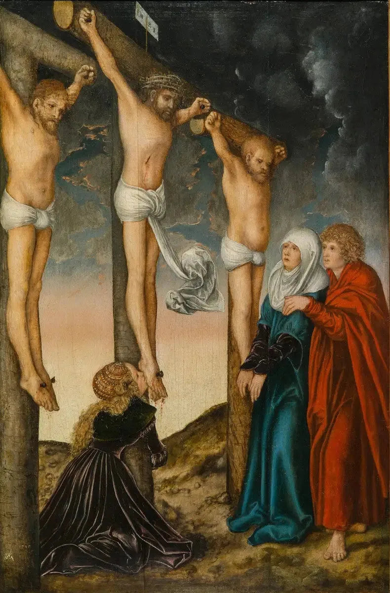Christus aan het kruis tussen de twee dieven - Lucas Cranach de Oudere
