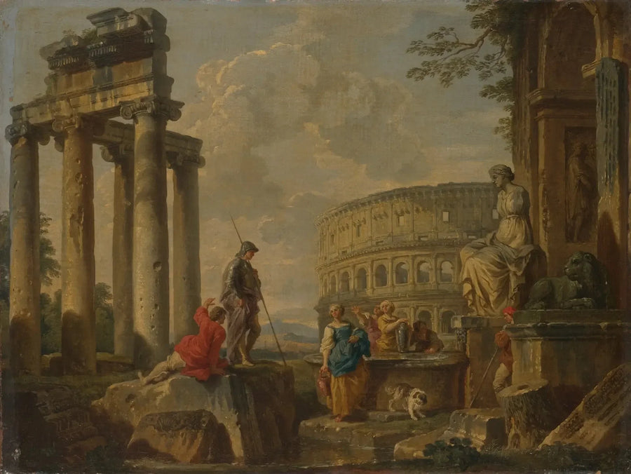 Het Colosseum tussen de Romeinse ruïnes - Giovanni Paolo Panini

Source:
Le Colisée parmi les ruines romaines - Giovanni Paolo Panini
