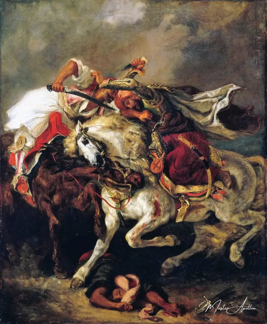 Le combat du Giaour et du Pacha - Eugène Delacroix - Reproductions de tableaux et peintures haut de gamme