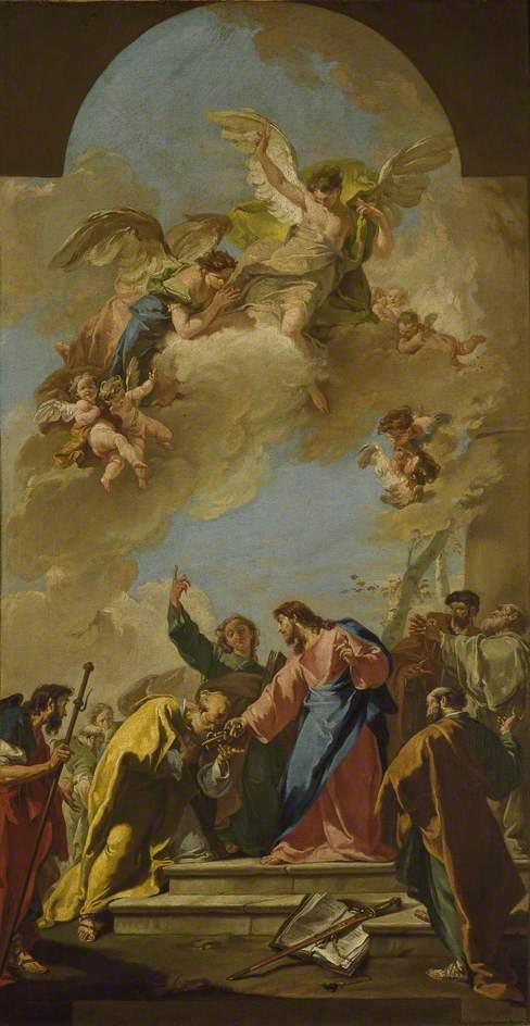 Het bevel van Christus aan Sint-Pieter - Giovanni Battista Pittoni