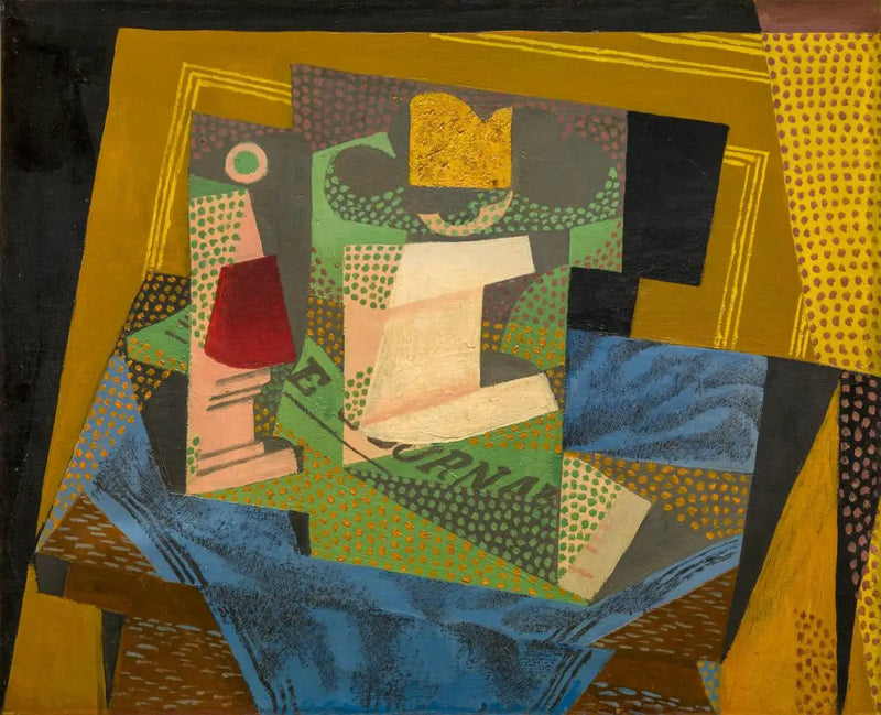 De fruitschaal op het blauwe tapijt - Juan Gris