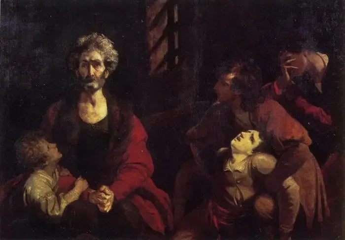 De graaf Ugolin en zijn kinderen in de kerker - Joshua Reynolds

Source:
Le comte Ugolin et ses enfants dans le cachot - Joshua Reynolds