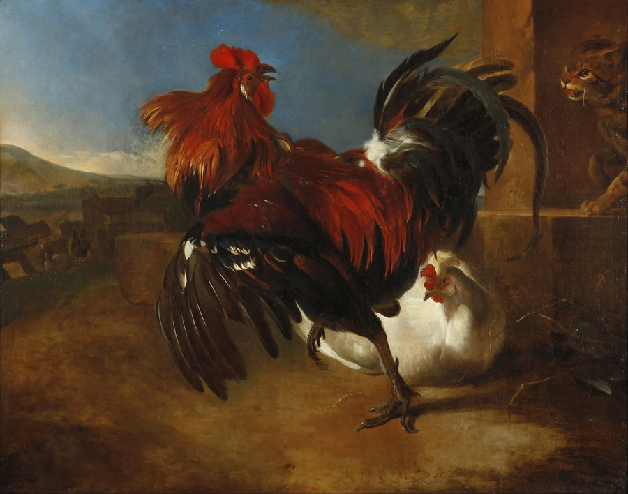 De boze haan in de kippenstal - Melchior de Hondecoeter