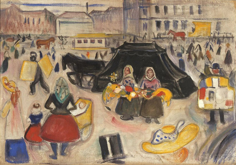 De Begrafeniswagen op de Potsdamer Platz - Edvard Munch