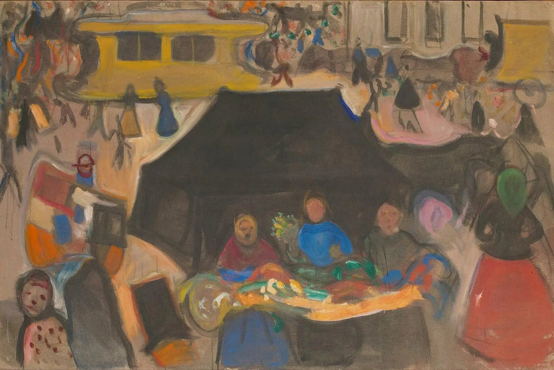 De Begrafeniswagen op de Potsdamer Platz - Edvard Munch