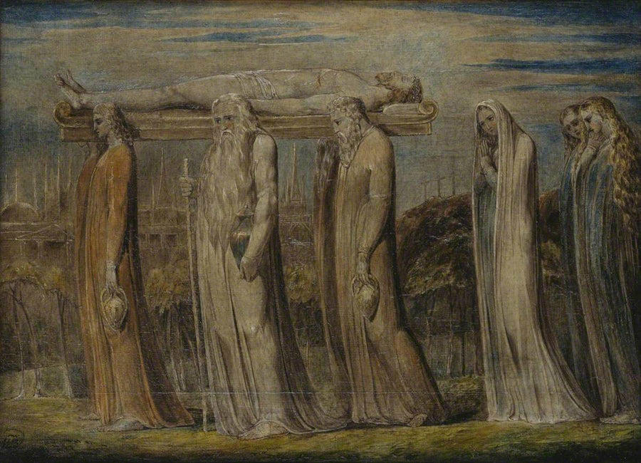 Het lichaam van Christus in het graf gedragen - William Blake