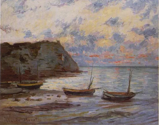 De zonsondergang in Etretat - Claude Monet