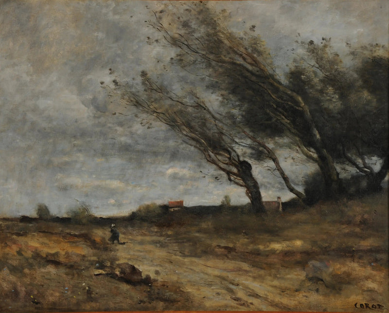 De Windvlaag - Jean-Baptiste Camille Corot