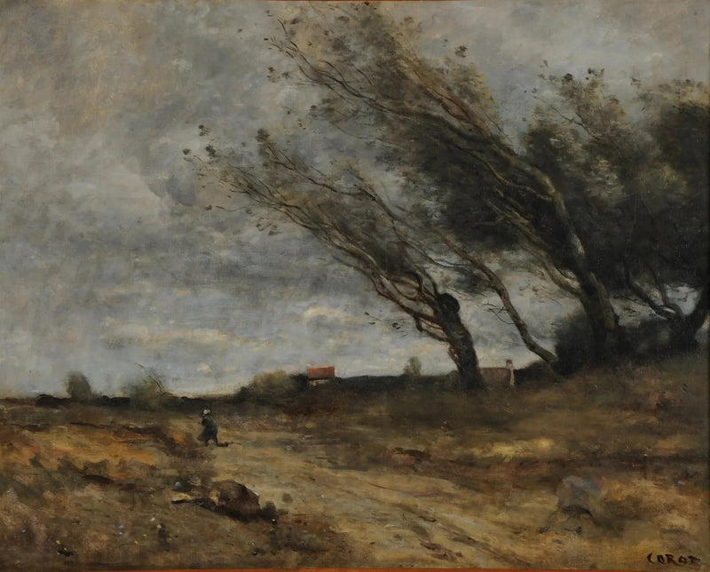 De Windvlaag - Jean-Baptiste Camille Corot