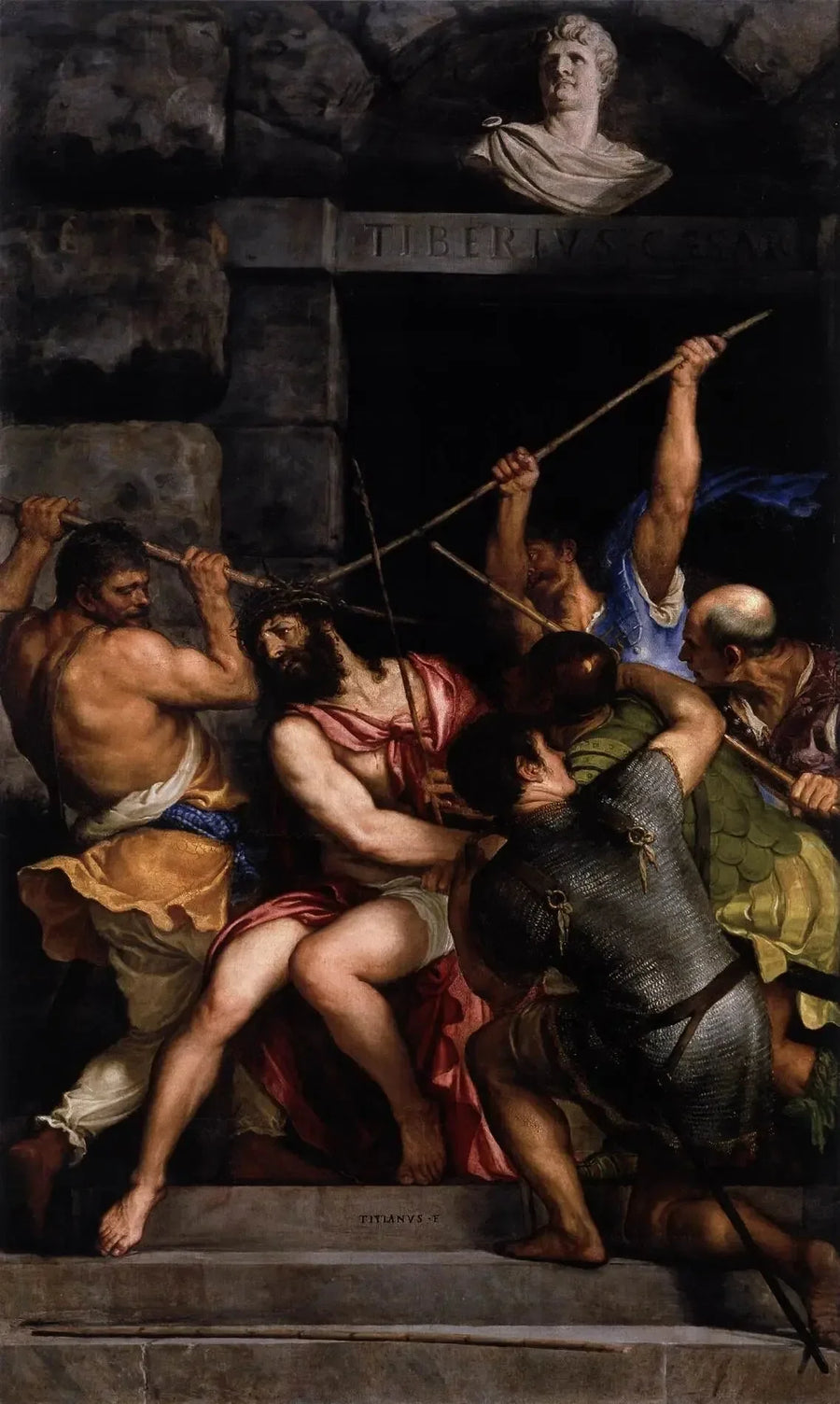 De Kroning met doornen - Titian