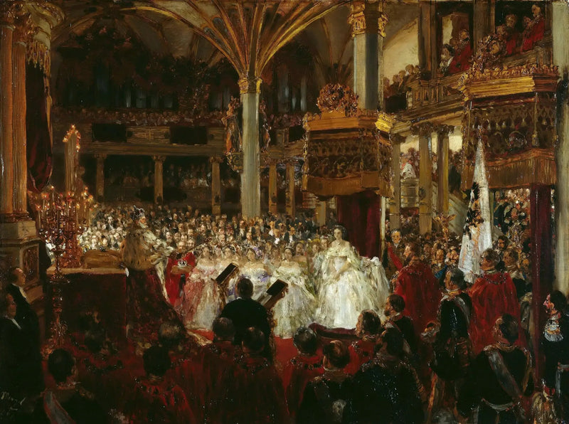 De kroning van Willem I in Königsberg in 1861 - Adolph von Menzel