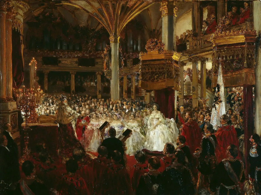 De kroning van Willem I in Königsberg in 1861 - Adolph von Menzel