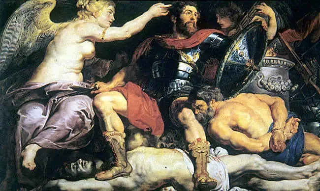 De Kroning van de deugdzame held - Peter Paul Rubens