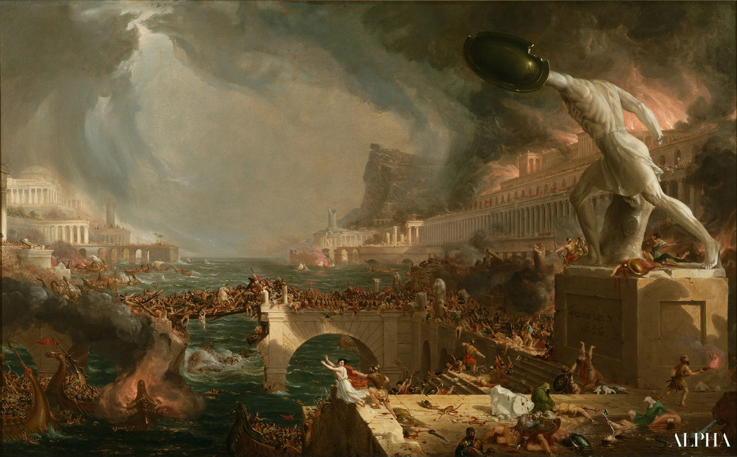 De loop van het rijk: Vernietiging - Thomas Cole - Reproducties van schilderijen en hoogwaardige schilderijen
