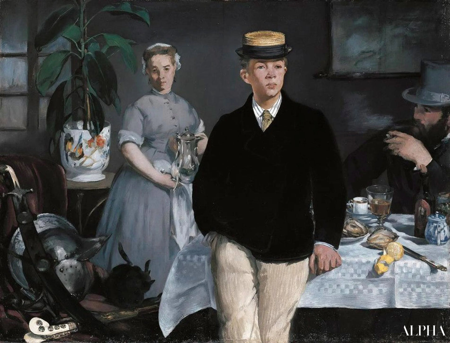 'De Lunch in het Atelier - Edouard Manet - Reproducties van schilderijen en hoogwaardige schilderkunst'
