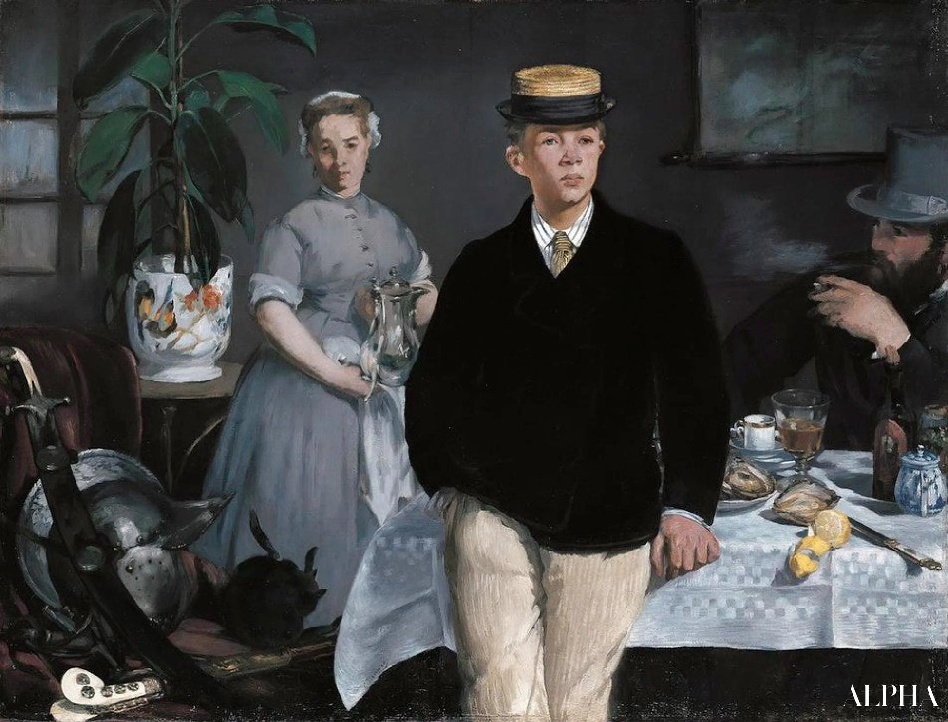 'De Lunch in het Atelier - Edouard Manet - Reproducties van schilderijen en hoogwaardige schilderkunst'