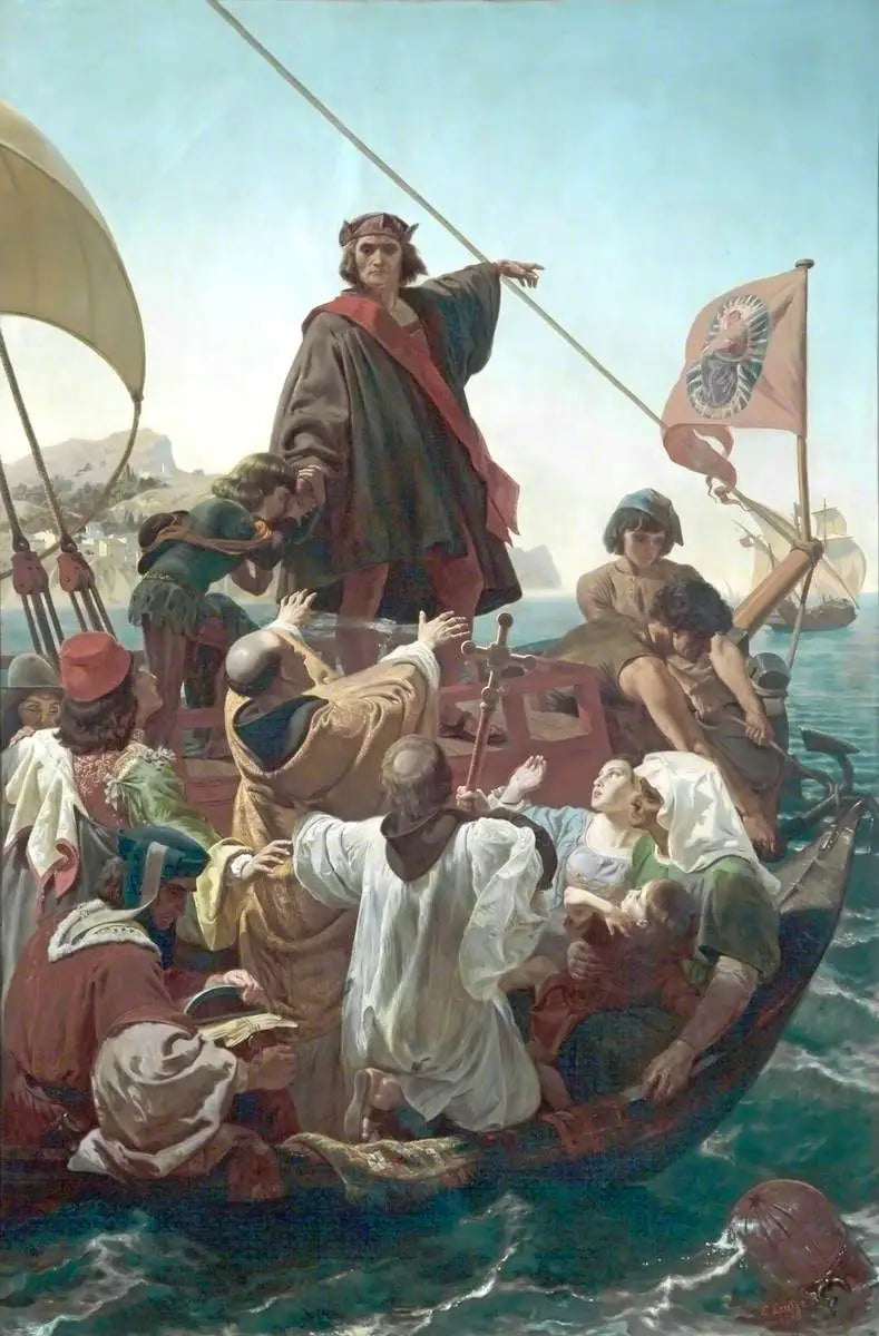 De vertrek van Columbus uit Palos, Spanje, in 1492 - Emanuel Leutze

Source:
Le départ de Colomb de Palos, en Espagne, en 1492 - Emanuel Leutze