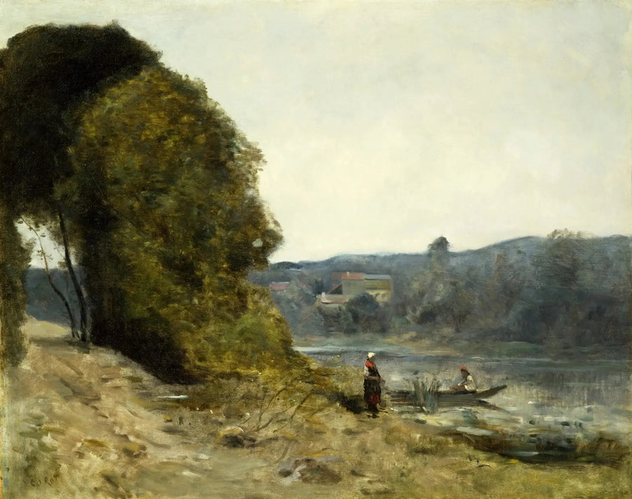 De vertrek van de bootman - Jean-Baptiste Camille Corot