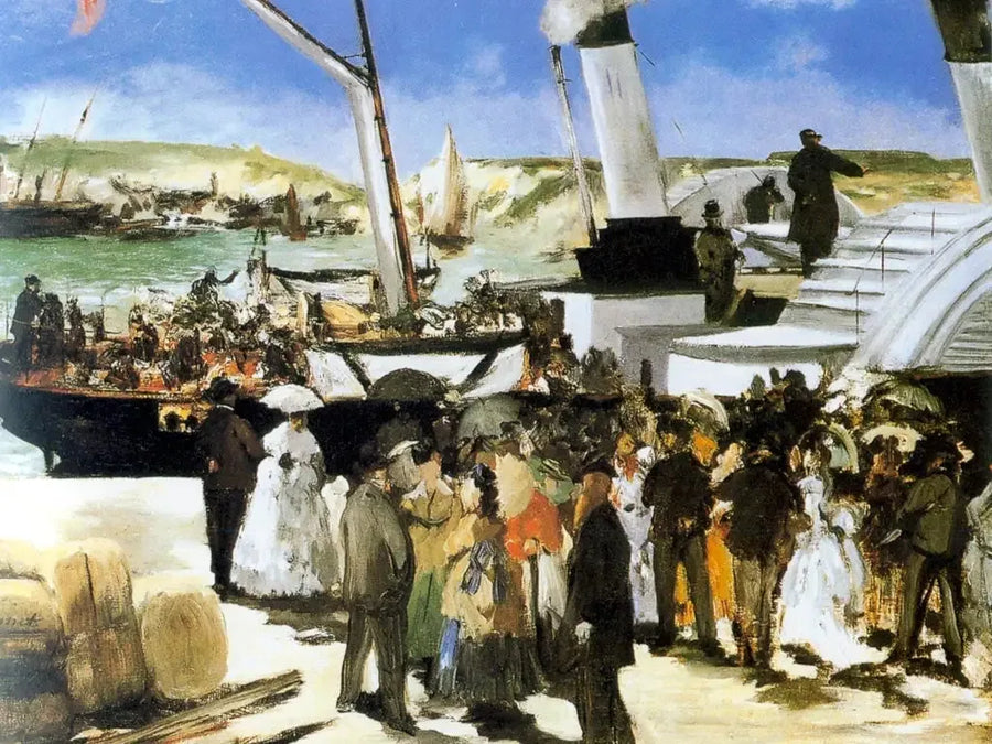 De Vertrek van de Stoomboot van Folkestone - Édouard Manet