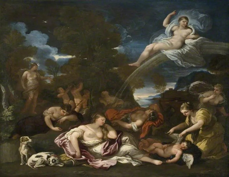 De ontwapening van Cupido, een allegorie van kuisheid - Luca Giordano
