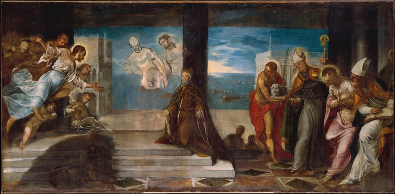 De doge Alvise Mocenigo gepresenteerd aan de Verlosser - Jacopo Tintoretto