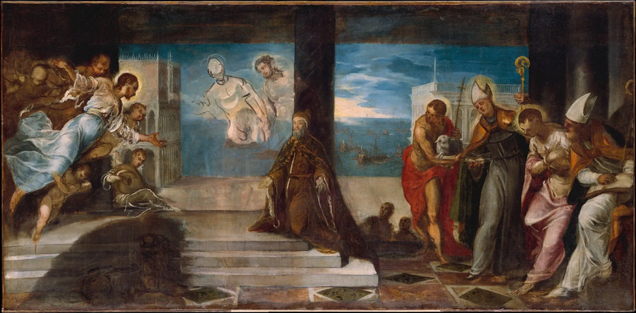 De doge Alvise Mocenigo gepresenteerd aan de Verlosser - Jacopo Tintoretto