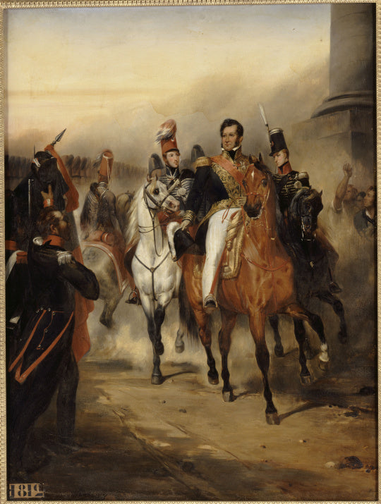 De hertog van Orléans ontvangt op de Trône-poort het 1e hussariregiment onder bevel van de hertog van Chartres, 4 augustus 1830 - Ary Scheffer