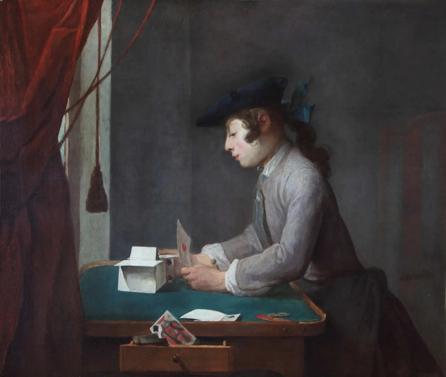 De kaartenhuisbouwer - Jean Simeón Chardin