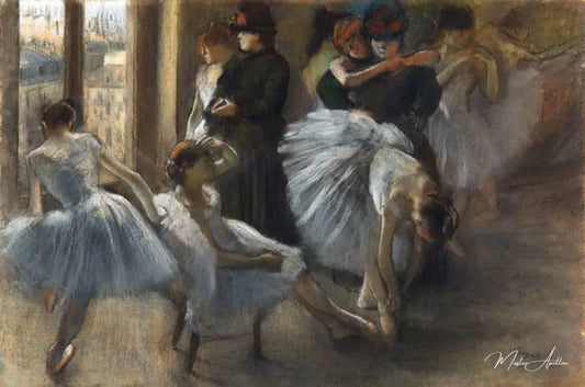 Le Foyer de l'Opéra. Préparation de la classe - Edgar Degas - Reproductions de tableaux et peintures haut de gamme