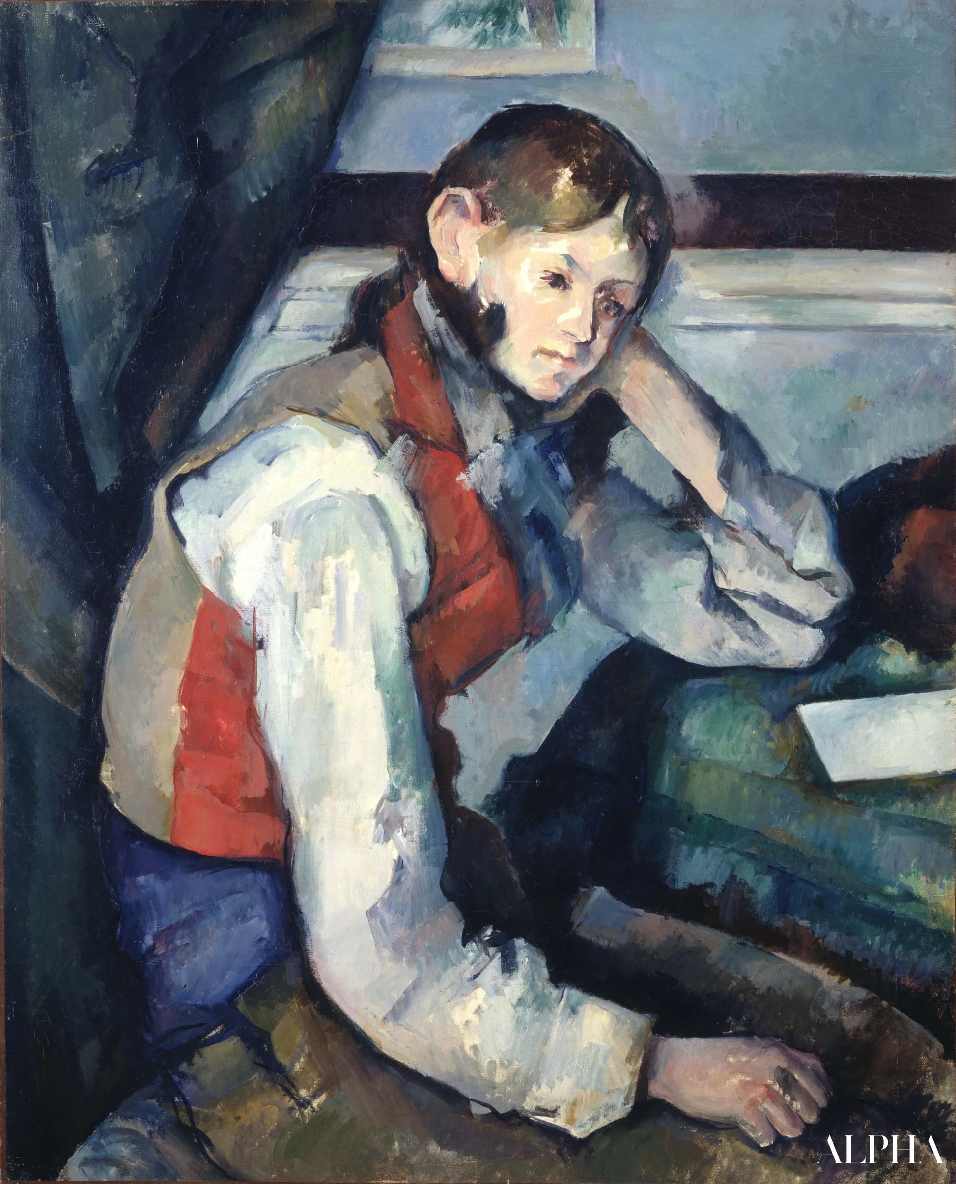 De Jongen met de Rode Vest - Paul Cézanne - Reproducties van schilderijen en hoogwaardige schilderijen