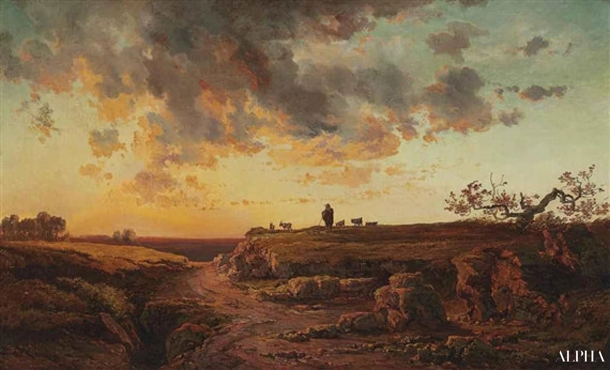De Geitenhoeder - George Inness - Reproducties van schilderijen en hoogwaardige schilderijen