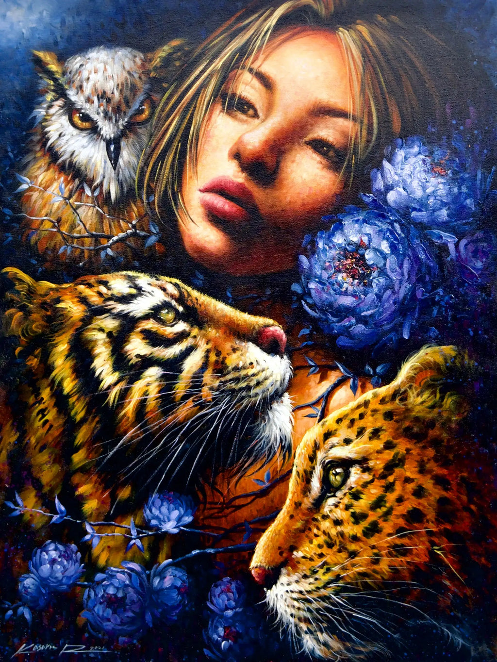 The Guardian of the Forest - Kesorn | 60 x 80 cm Reproductions de tableaux à la peinture à l’huile