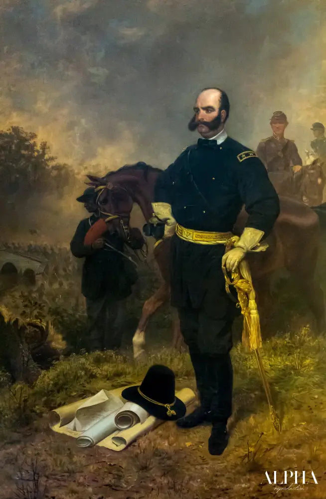 Le général Ambrose Burnside à Antietam - Emanuel Leutze - Reproductions de tableaux et peintures haut de gamme