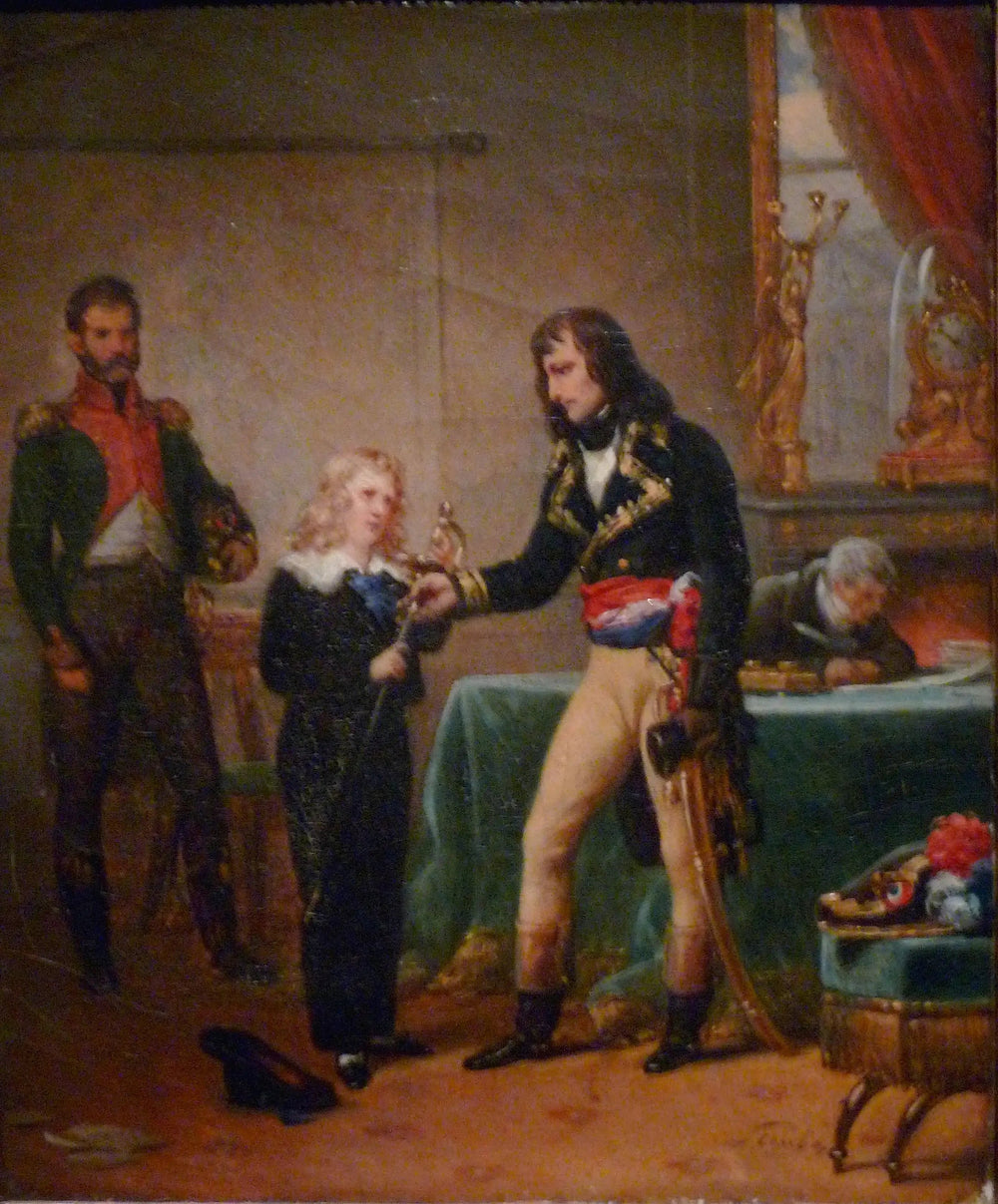 Le général Bonaparte remettant au jeune Eugène de Beauharnais l'épée de son père - Charles de Steuben image 1 copie peinte à la main à l’huile
