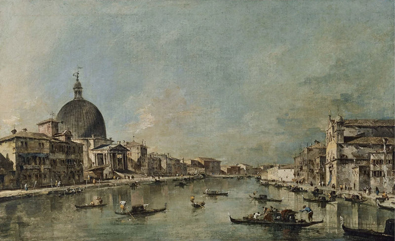 De Grote Gracht met San Simeone Piccolo en Santa Lucia - Francesco Guardi