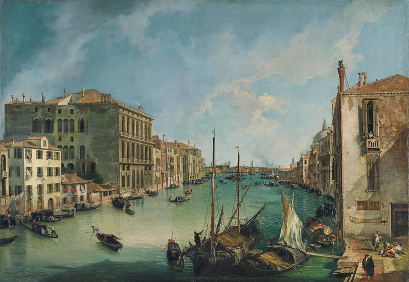 De Grote Gracht vanaf het San Vio-plein in Venetië - Canaletto