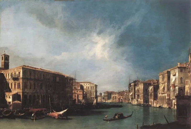 De Grote Gracht vanaf de Rialto naar het noorden - Canaletto