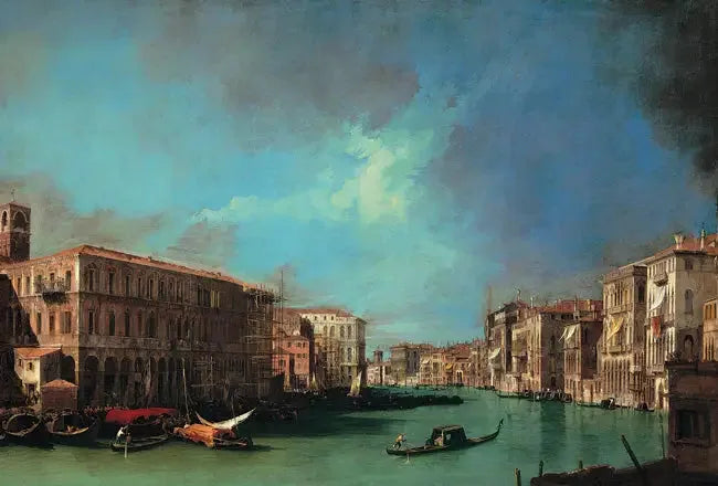De Grote Gracht bij het Rialto, richting het noorden - Canaletto