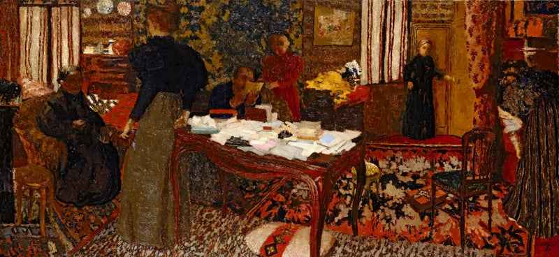 Het Grote Interieur met zes personages - Édouard Vuillard