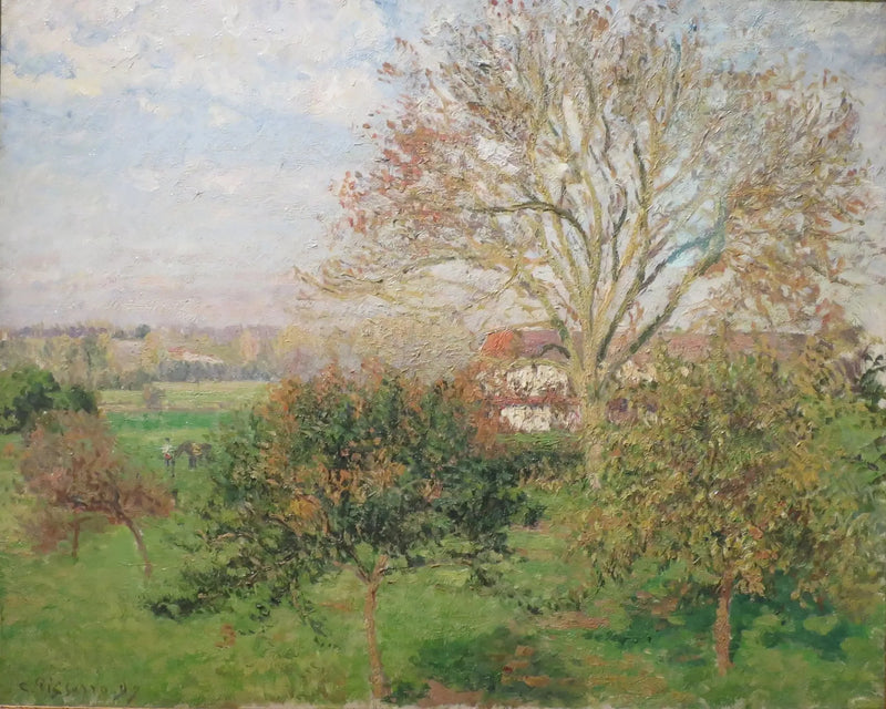 De Grote Notenboom, herfstmorgen, Éragny (Herfstmorgen in Eragny) - Camille Pissarro