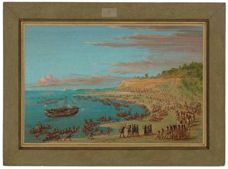 De Griffon die de haven van Mackinaw binnenvaart. 27 augustus 1679 - George Catlin

Source:
Le Griffon entrant dans le port de Mackinaw. 27 août 1679 - George Catlin