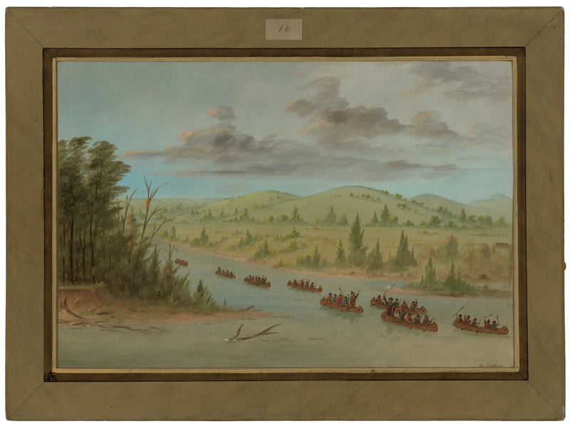 De groep van La Salle die de Mississippi binnenvaart in een kano. 6 februari 1682 - George Catlin

Source:
Le groupe de La Salle entrant dans le Mississippi en canoë. 6 février 1682 - George Catlin