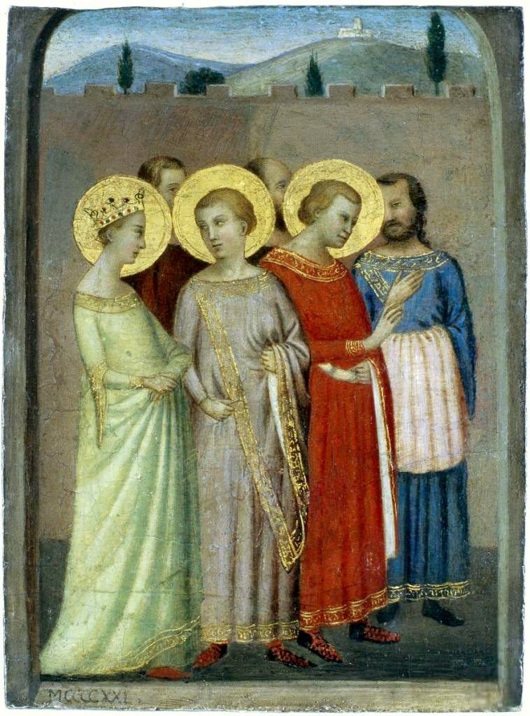 De groep heiligen. - Bernardo Daddi