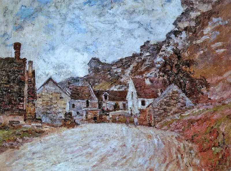 Het gehucht Chantemesle aan de voet van de rots - Claude Monet