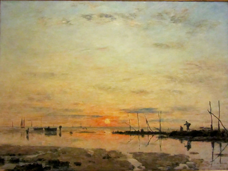 Le Havre. Zonsondergang bij laag water - Eugène Boudin