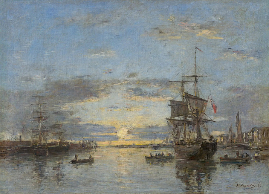 Le Havre: de voorhaven bij zonsondergang - Eugène Boudin