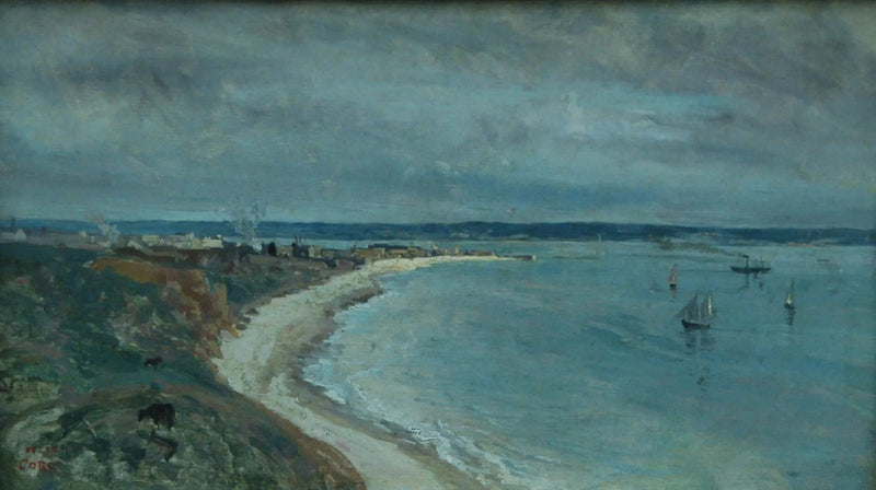 Le Havre. De zee gezien vanaf de kliffen - Jean-Baptiste Camille Corot